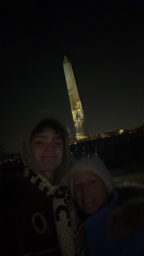 Ben Sachwitz with mom at Washington Monument