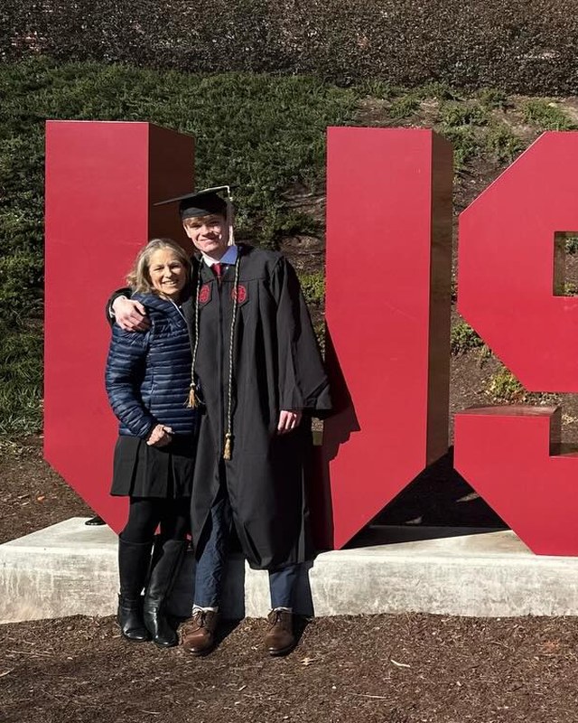 Ben with his mother at the USC letters after graduation