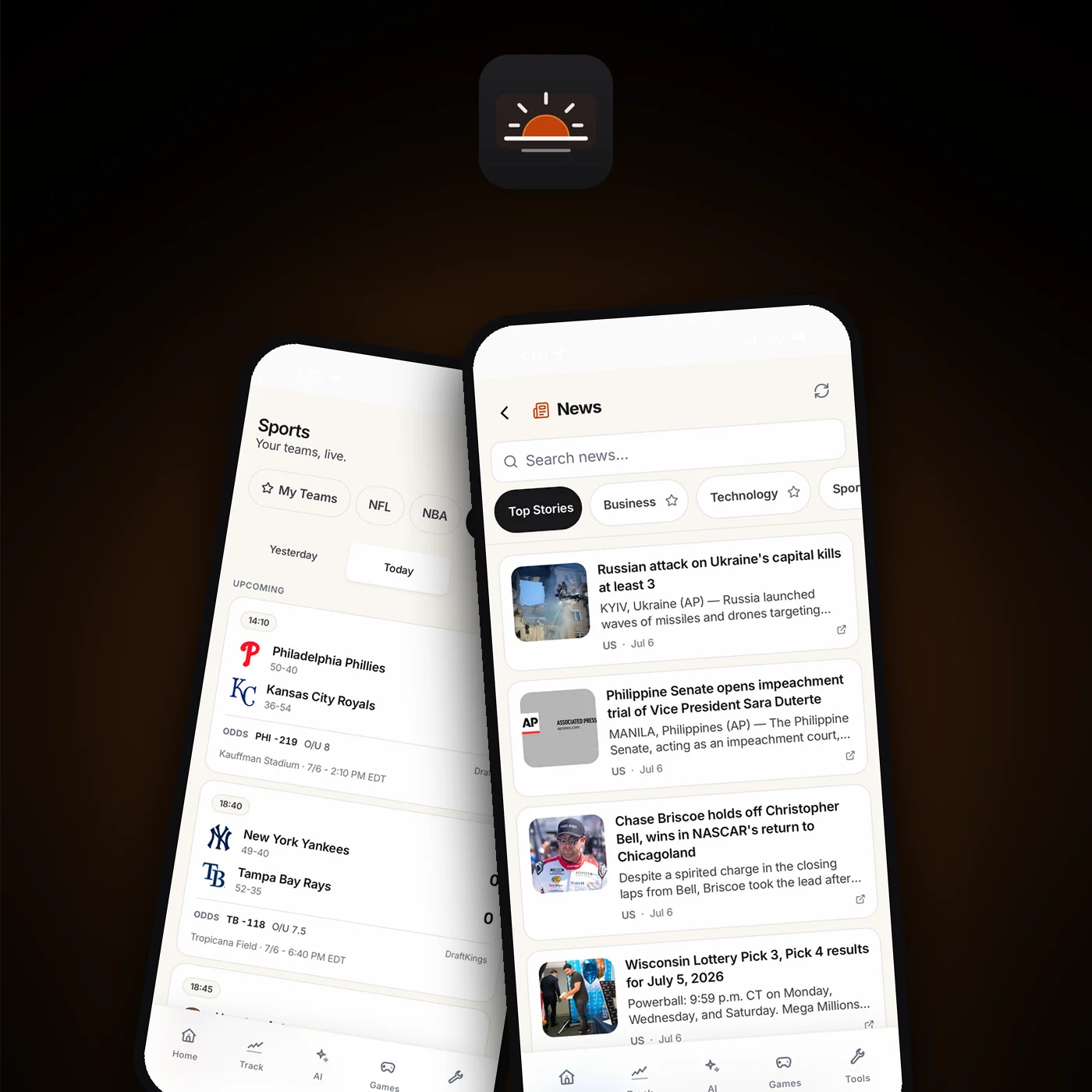 My Daily Tool app screens showing the home dashboard and daily utilities