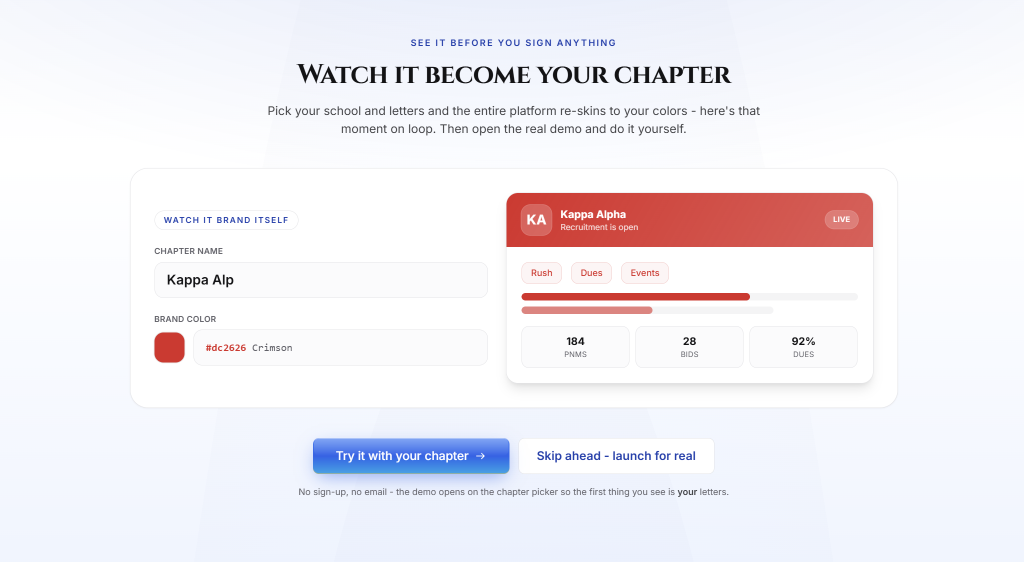 Greekstack Chapter OS SaaS Preview