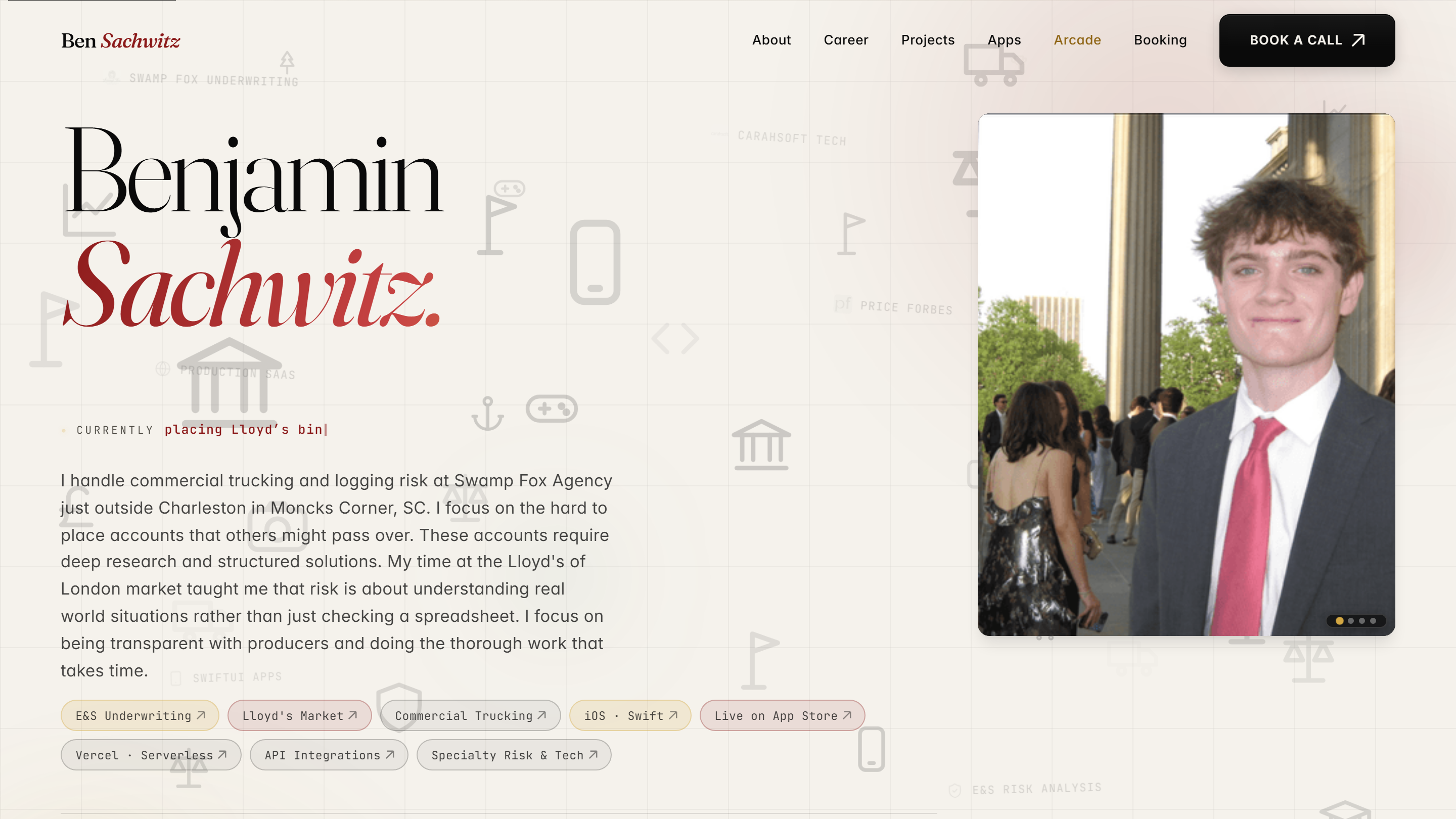 Benjamin Sachwitz Portfolio Website Preview